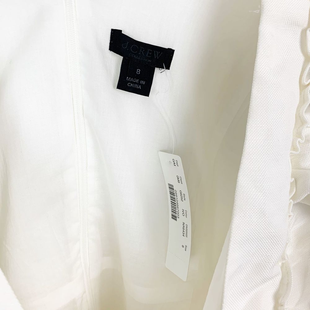 J. Crew White Eyelet Flutter-Sleeve V-Neck Dress - Picture 6 of 7